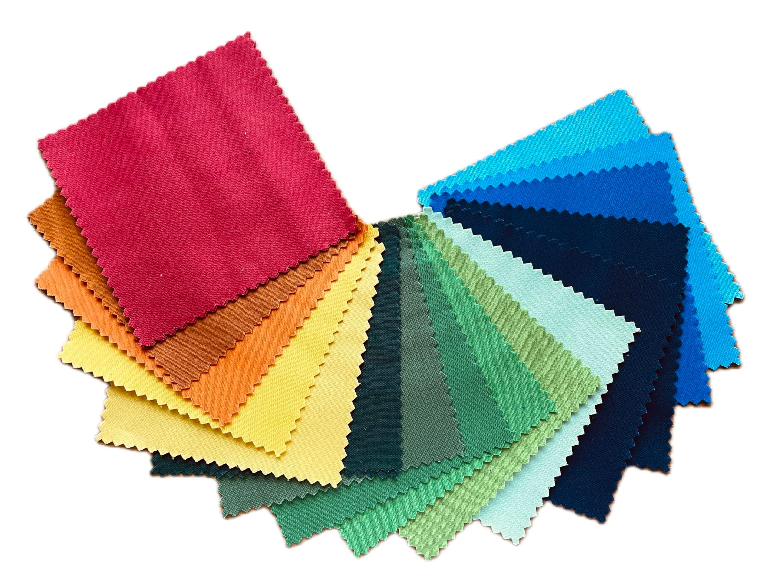 Craftsfabrics Multi Color 100% Cotton 42Pcs Plain 5"X 5" Squares Charm Packs Diy Cotton Fabric For Sewing, Crafting, Patchwork;