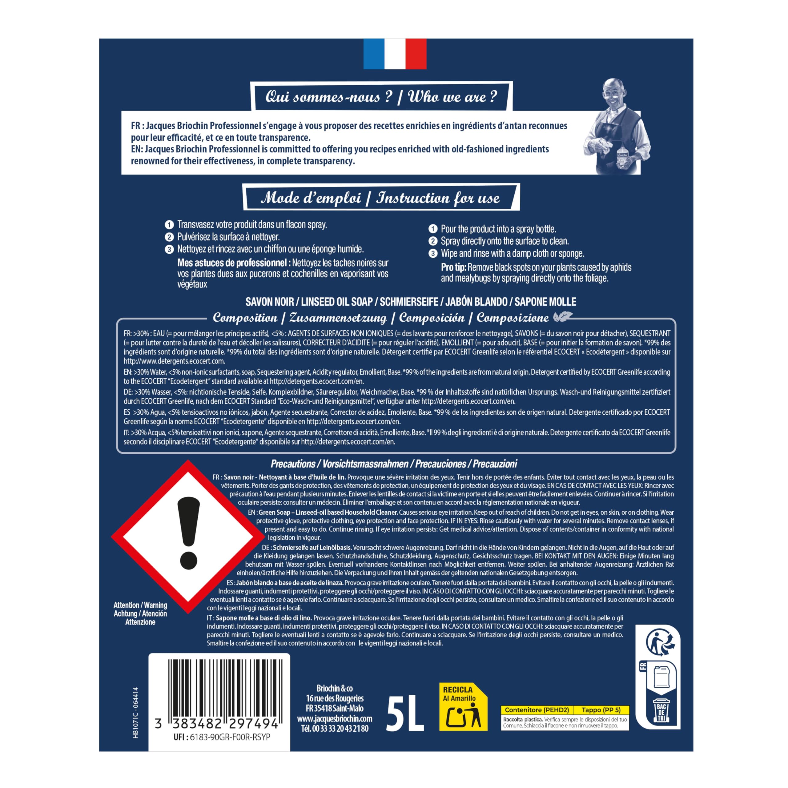 Le savon noir Briochin Pro 5L