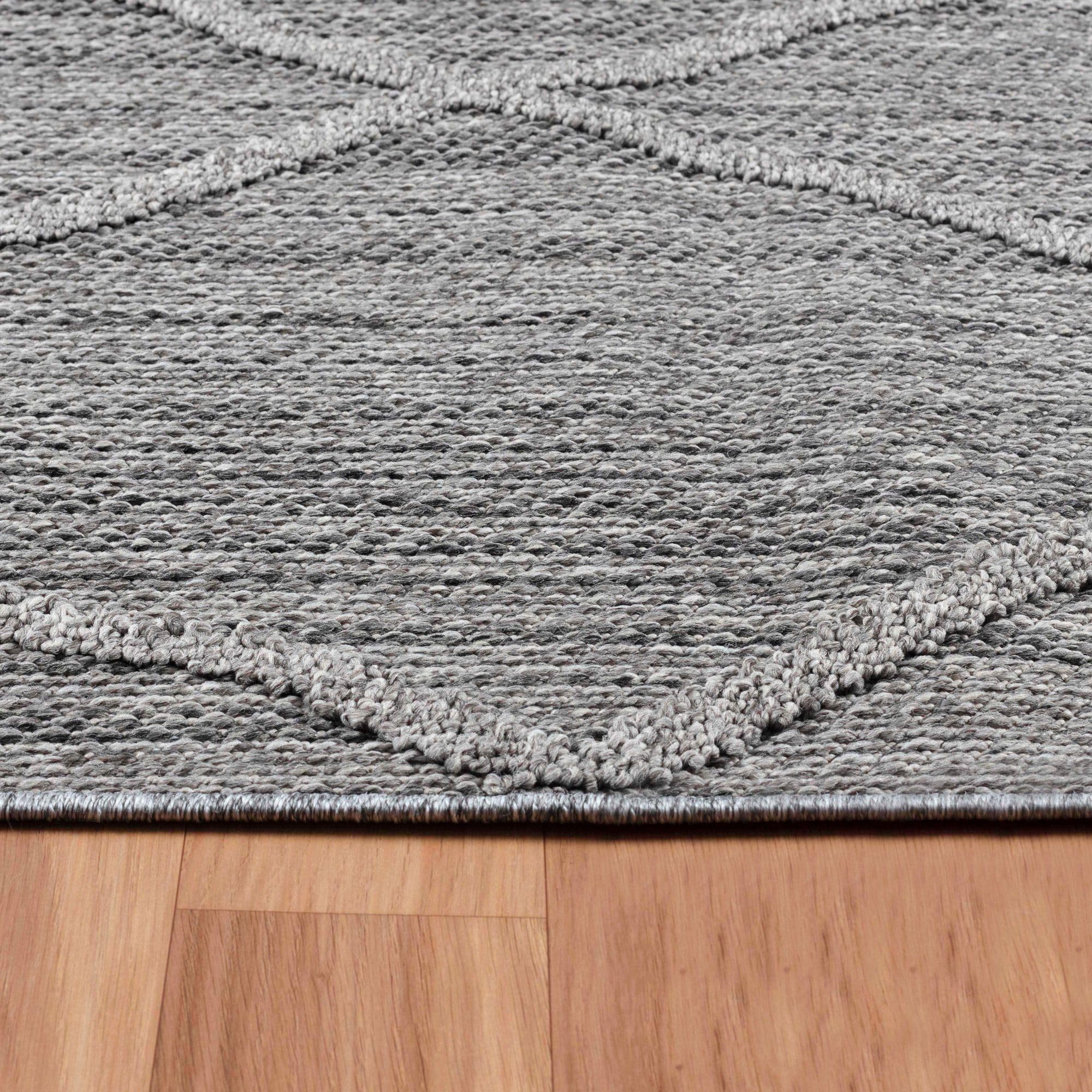 Outdoor Tapijt, Kleur Grijs, Boho-ontwerp, 110869, Vloerkleed