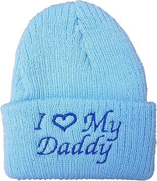 Unbranded Baby,Clothing,Baby Boys 0-24m,Accessories,Hats & Caps Baby Boys Girls Newborn hat I Love Mummy Daddy Nanny's boy Girl (I Love My Daddy (Blue Writing), Blue)