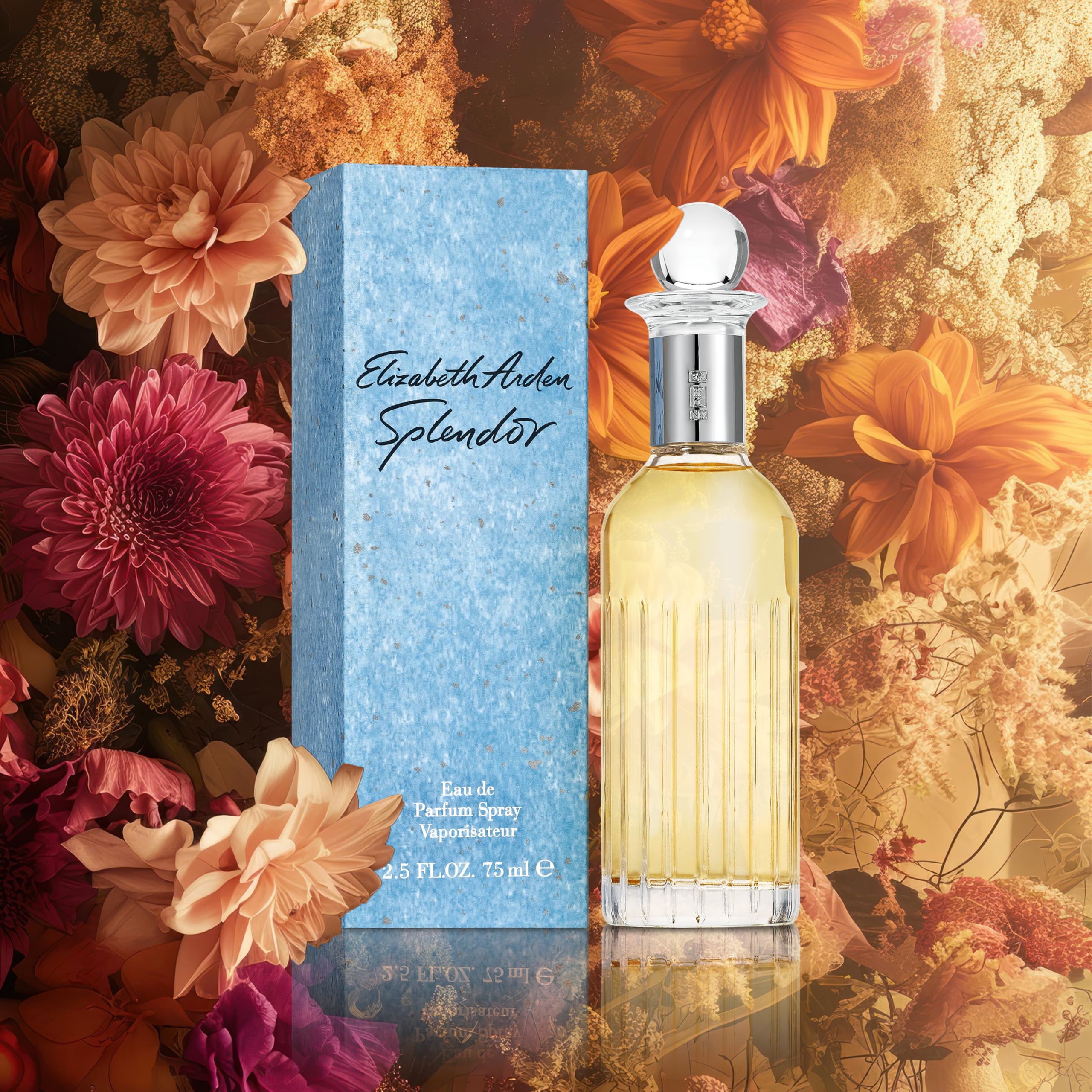 Elizabeth Arden Splendor, Eau de Parfum pour Femme, Senteur Florale et Fraiche | Parfum floral frais créé en 1988, au bouquet de fleurs lumineux et pétillant. Sillage durable et intense pour le quotidien.