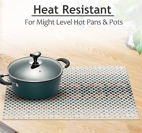 Miniatura 5 de Ruvanti Manteles individuales 100% algodón de 13 x 19 pulgadas, juego de 6, manteles individuales modernos para decoración de mesa de comedor,