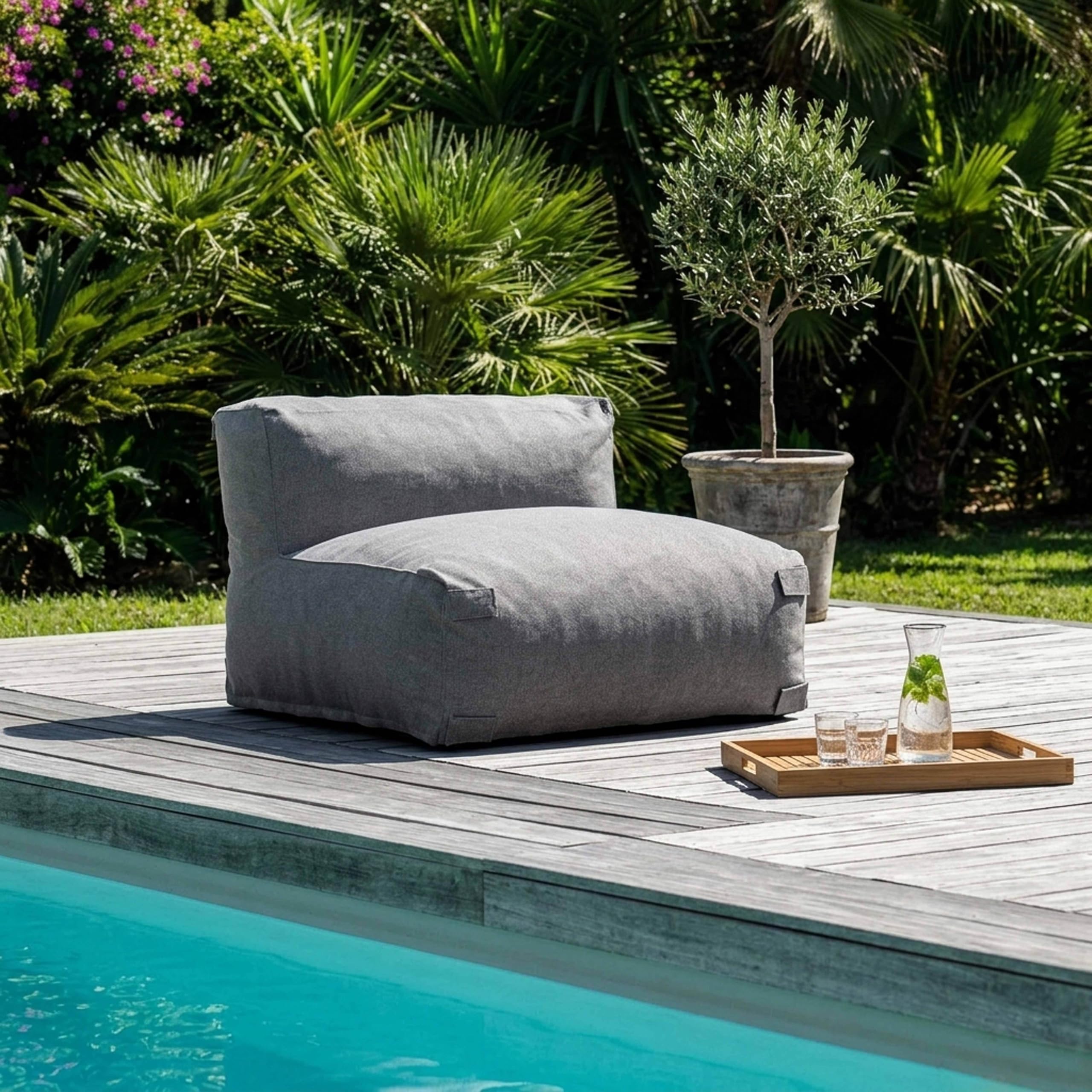 Oviala Poltrona da giardino per divano componibile grigio - Mixi