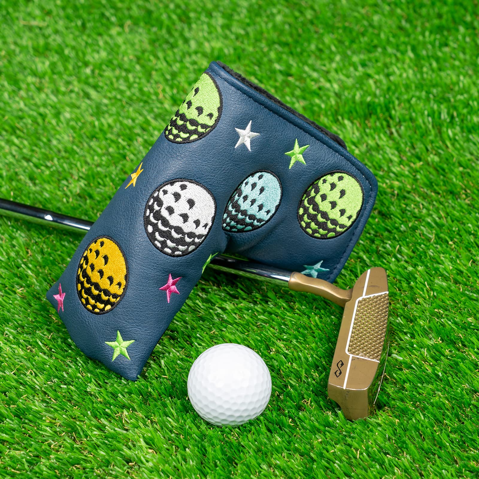 Golf Club Putter Head copre lama/quadrato Mallet Headcover PU Leather