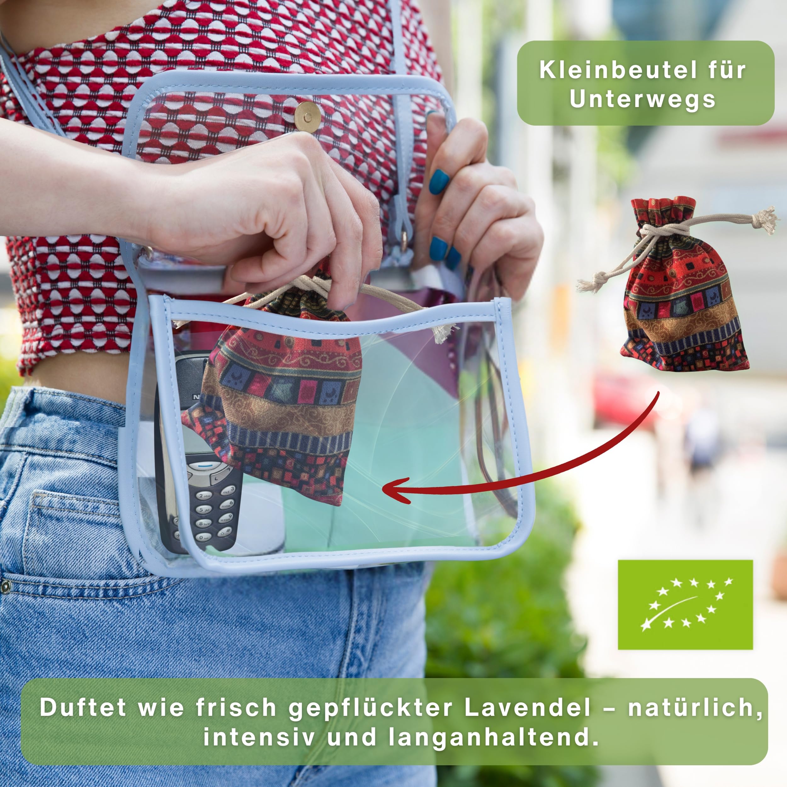 Bio Lavendelöl ätherisch 100% naturrein – 90ml Ätherisches Öl (Lavandula Angustifolia) für Diffuser, Aromatherapie & Raumduft – inkl. Stoffbeutel und Roll On Flasche (3er Pack)