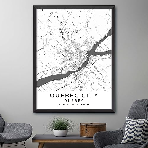 Miniatura 4 de Map of Quebec City, Quebec, Light 2 (18x24)