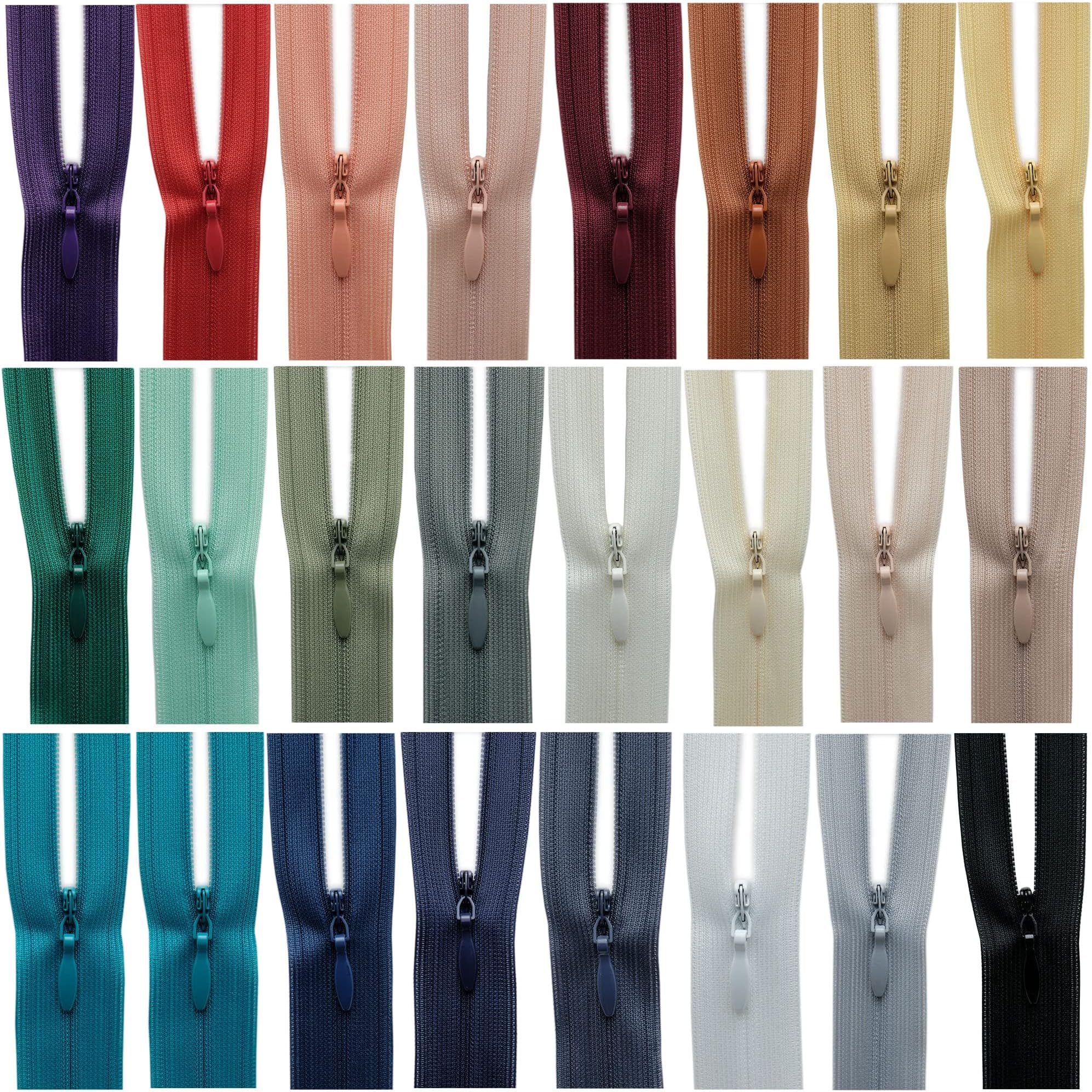 SBS°® Invisible Zip (pack of 24 zips)- Sold by C9STORE, SHIPPED FROM UK (8-inch)