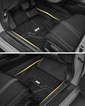 3W Tapis de sol pour Honda Civic 2016-2021 1st & 2nd Ensemble de lignes non glissantes et sans odorat Tous les temps TPE Linges de voiture solides et flexibles pour Honda Civic Accessoires Black Over 10 Années Durée de vie