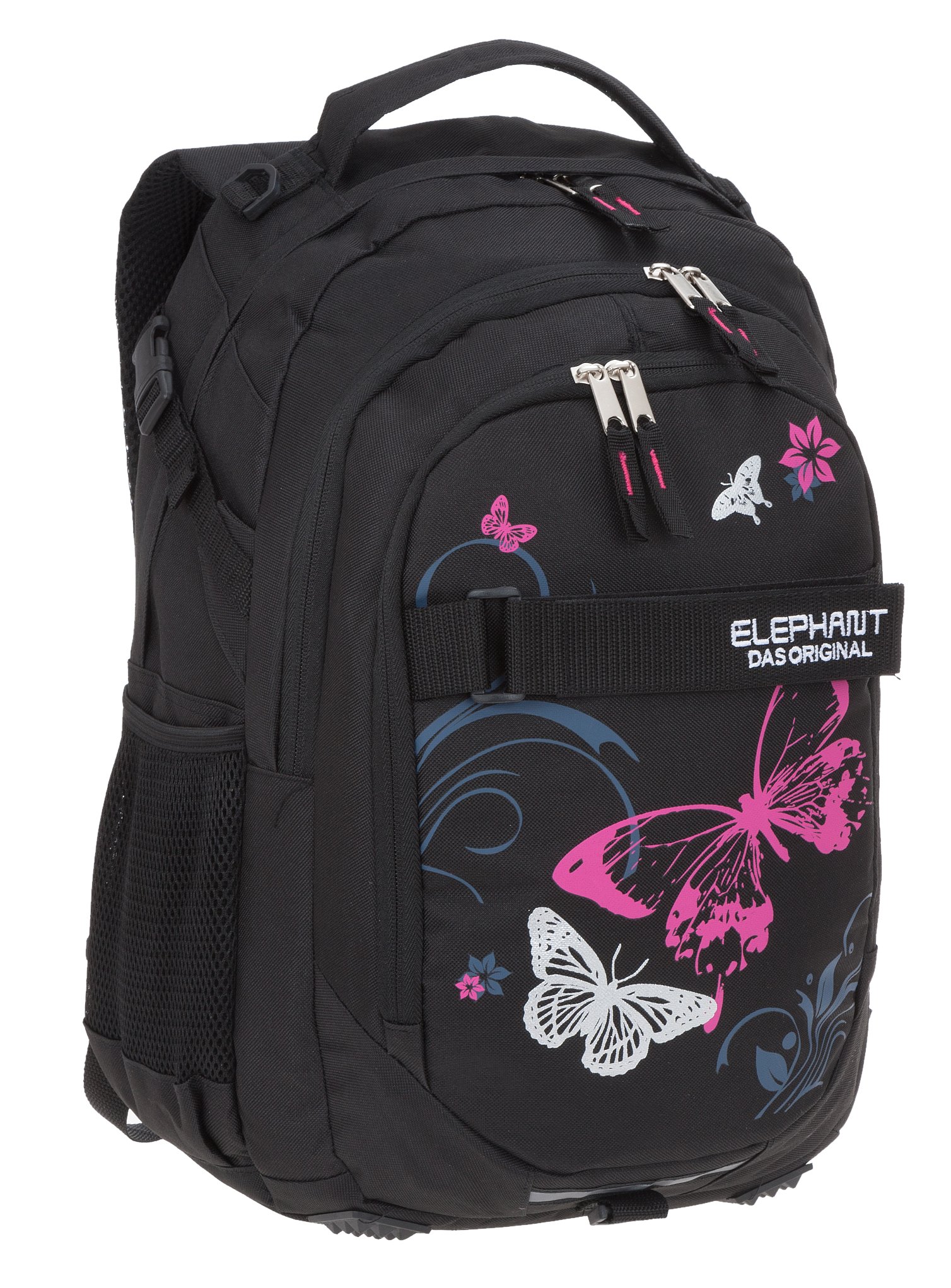 ELEPHANT Schulrucksack Hero Signature Rucksack Motiv 12679 (Butterfly Black PINK)