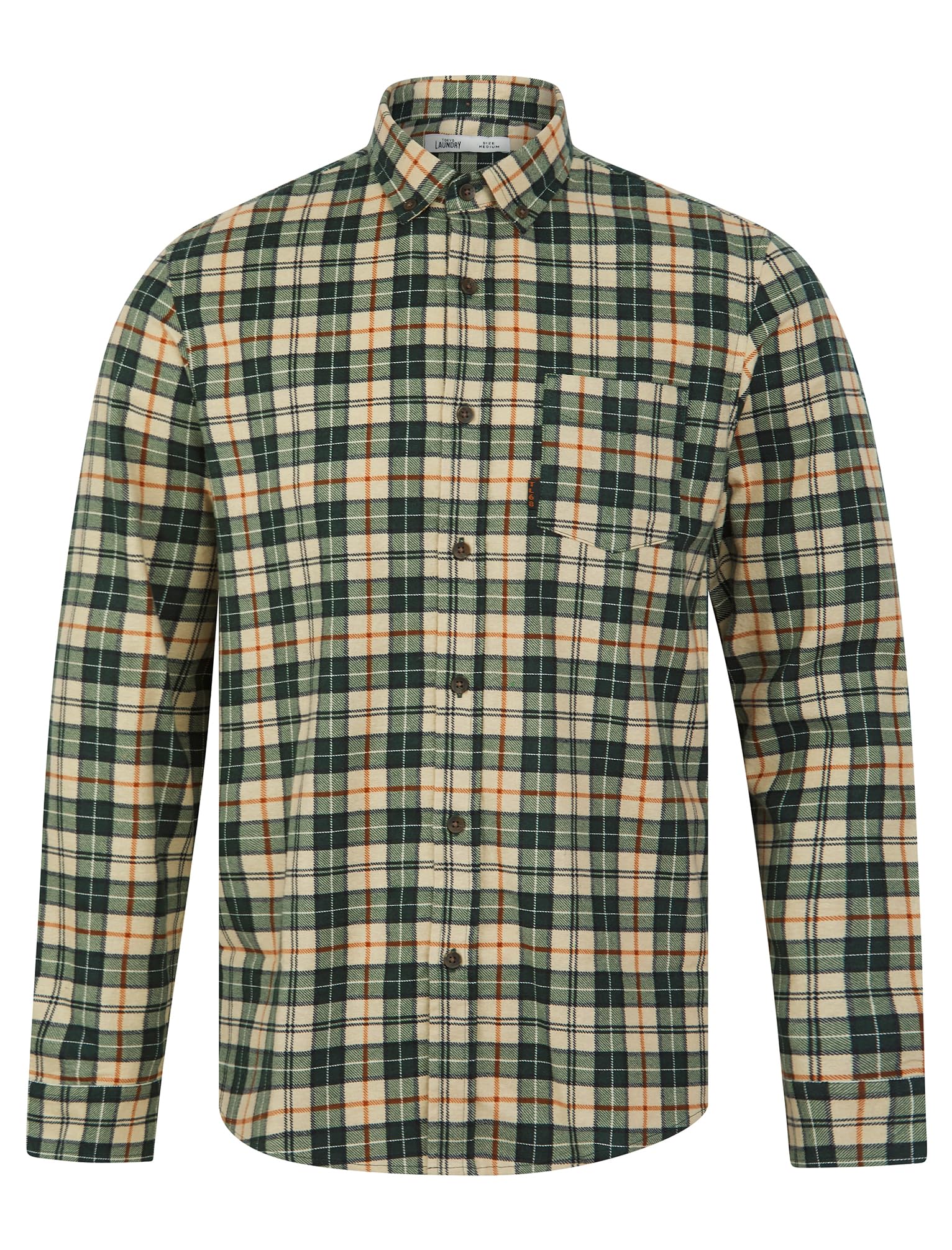 Tokyo Laundry Men's Laidler - Darkest Spruce Printed Checked Cotton Flannel Shirt