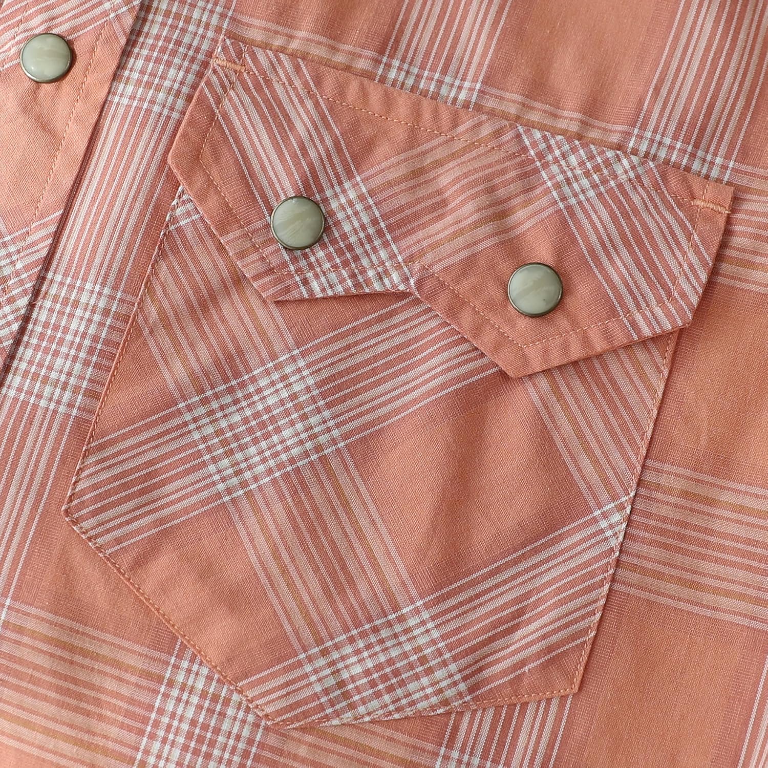 Dubinik® Pearl Snap Shirts for Men Long Sleeve Lightweight Casual Western Plaid Cowboy Cotton Vintage Work Shirt - Image 4