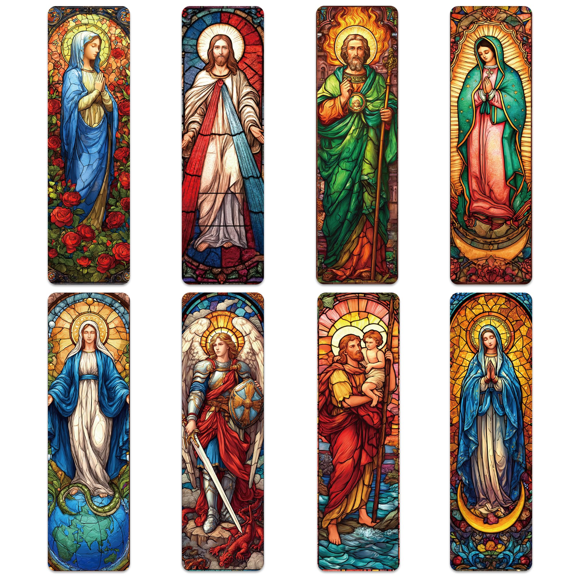 Catholic Virgin Mary Bookmarks, 48 Pcs Religious Saints Prayer Book Marks for Reading Women, Bulk Paper Page Marker Set with Jesus Saints Faith, Christian Gifts for Men Women Teens Church Supplies