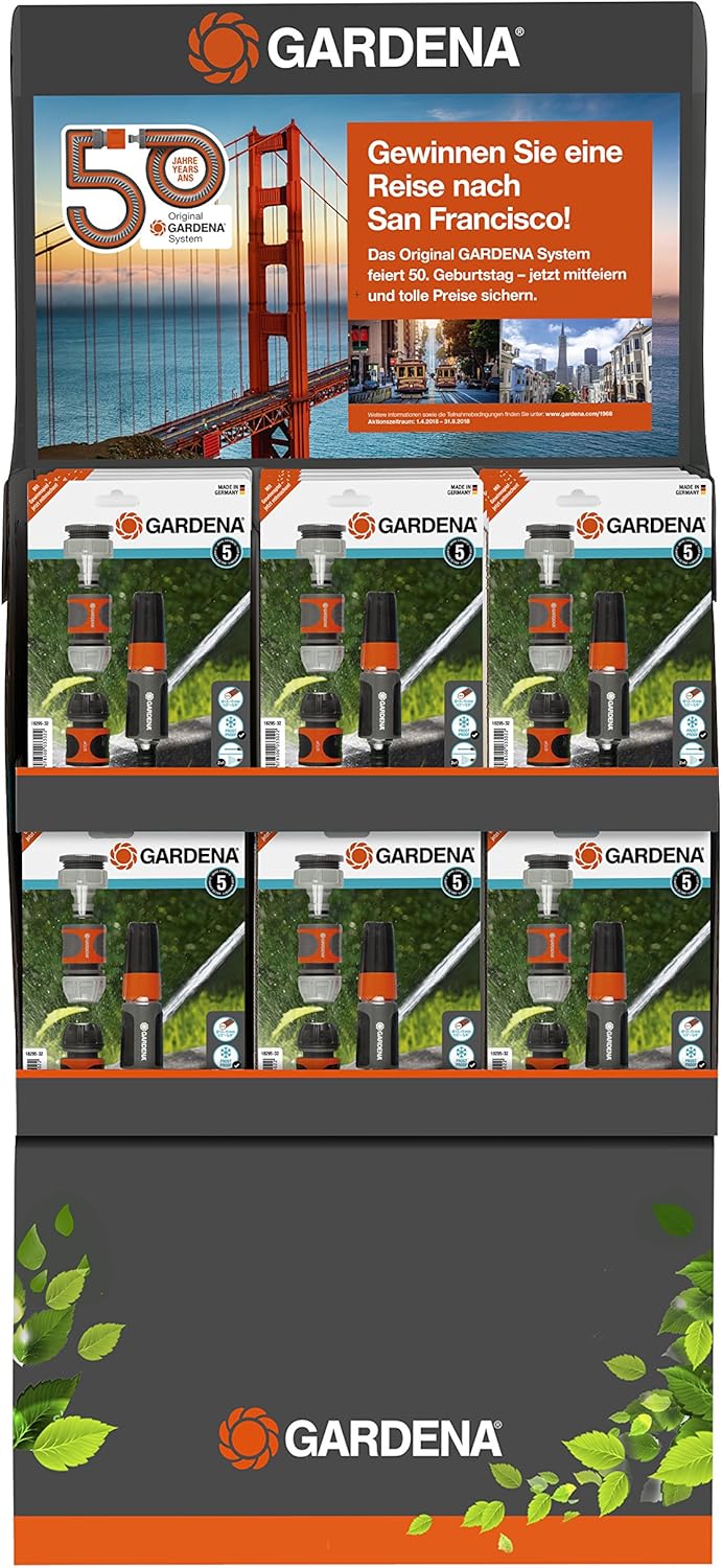 Gardena Basic Equipment Action: Connection Kit with Cleaning Syringe with Connectors for 13 mm (1/2 Inch) and 15 mm (5/8 Inch) Hoses (18295-32)