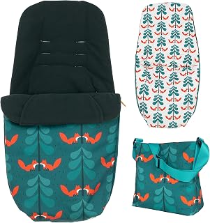 Cosatto Giggle - Paquete de accesorios 2 en 1, bolsa de cambio y saco para todas las estaciones, Fox Friends