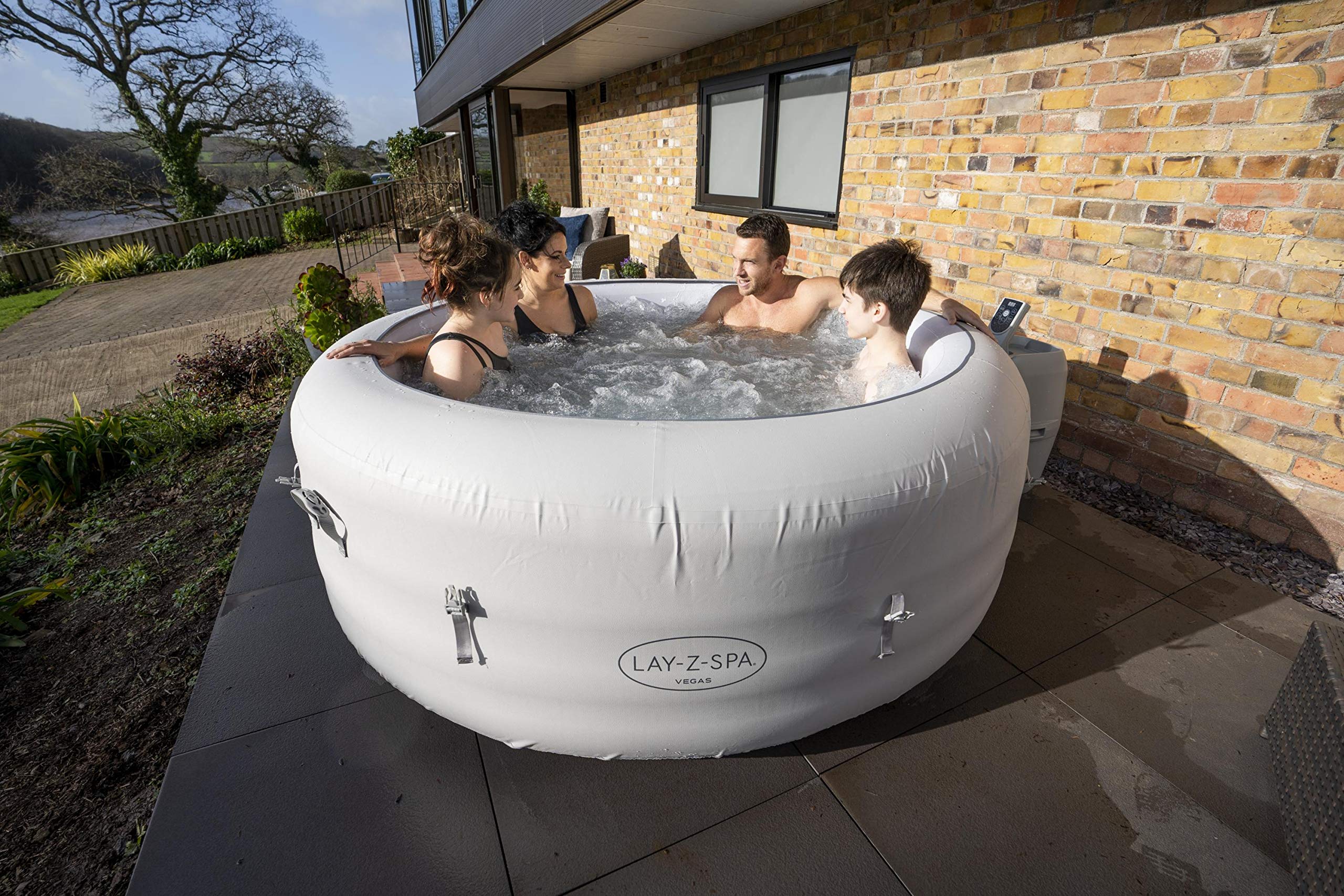 LayZSpa 60011 Vegas Hot Tub with 140 AirJet Massage System Inflatable