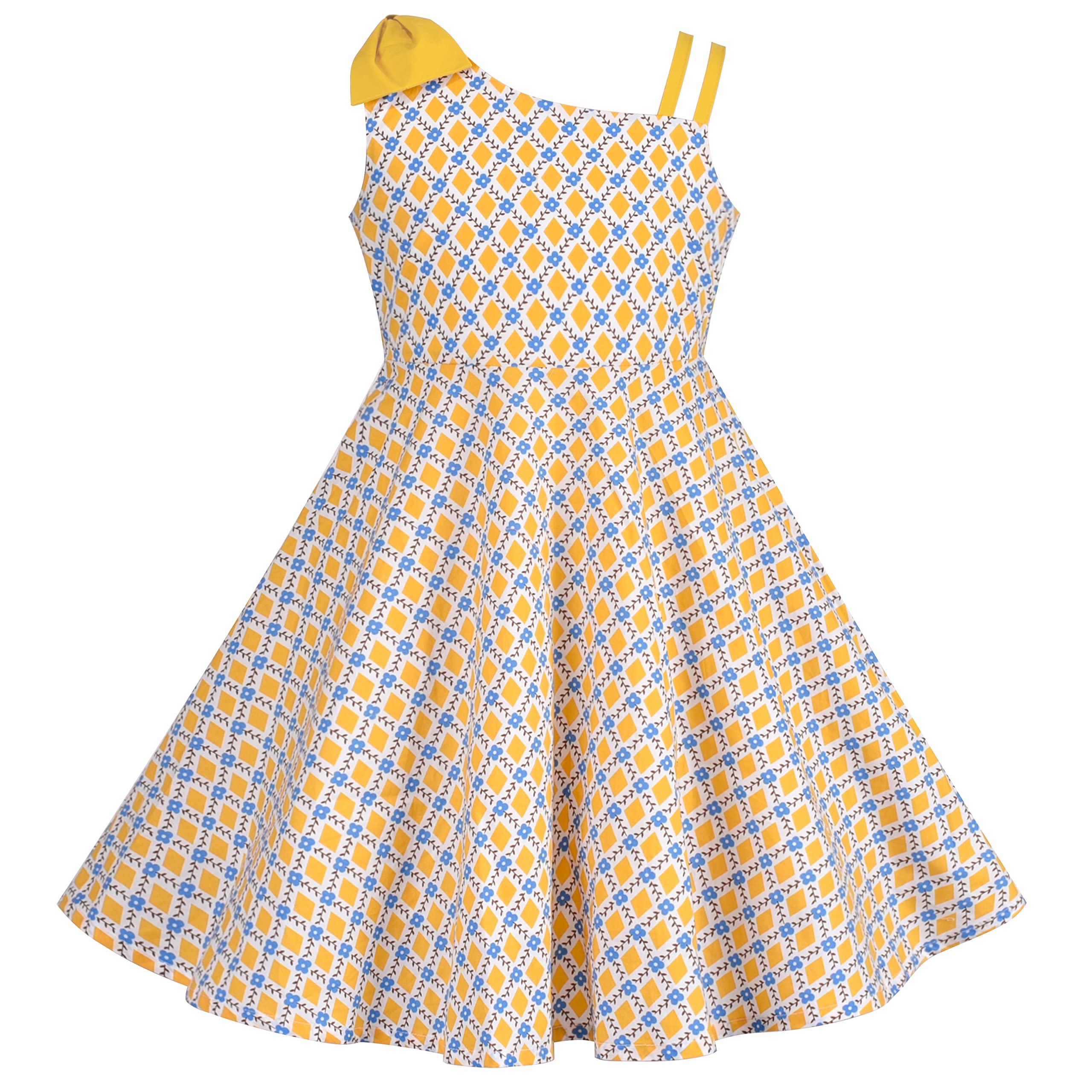 Sunny Fashion Vestido para niña Un Hombro Estrella de mar Flor Fiesta de cumpleaños 6-12 años