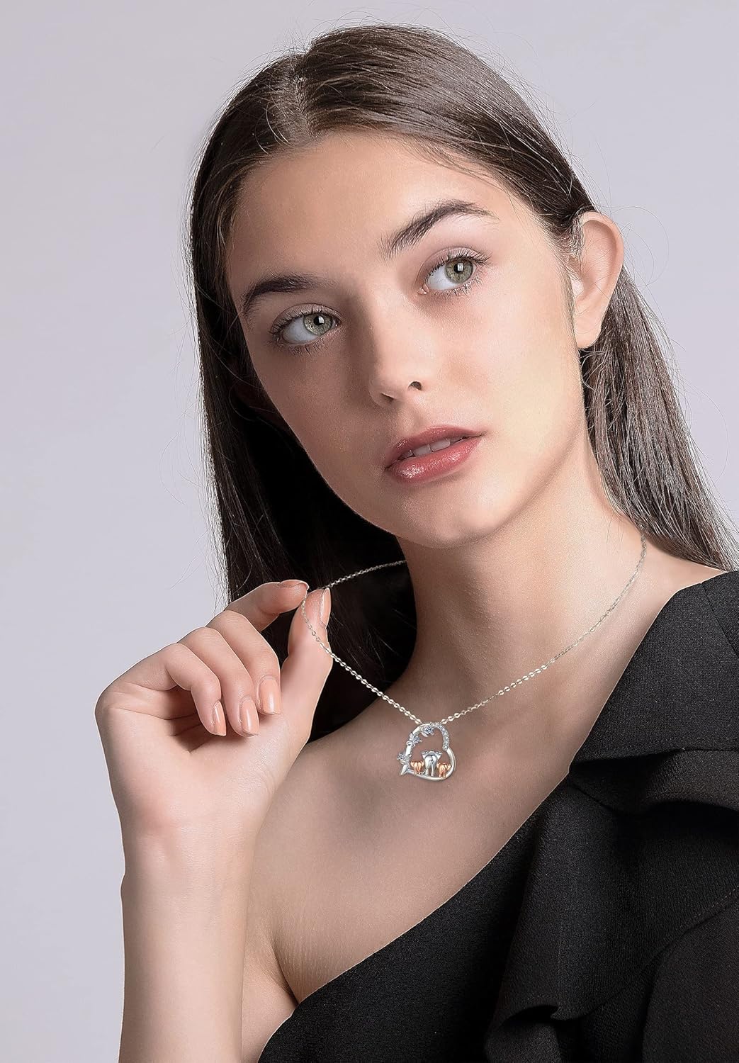 CELESTIA Sterling Silver Mom and Baby Elephant Necklaces for Women - 18 Inch Chain - Image 8