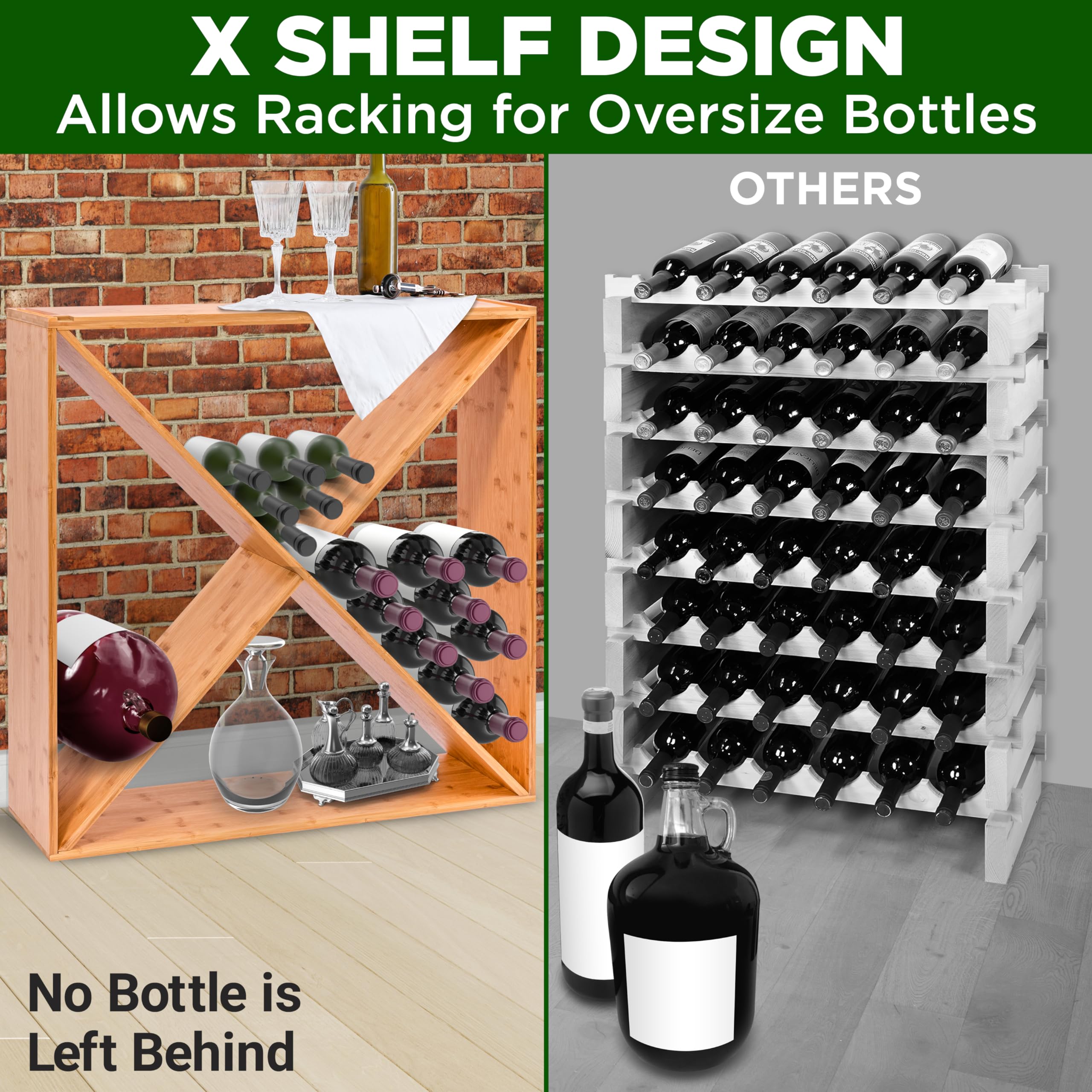 Snapklik.com : Nutrichef X Self Oversize Stackable Modular Wine Rack ...