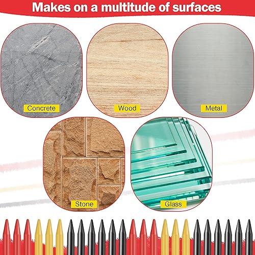 Miniatura 4 de 12 recambios de lápices de carpintero sólido para construcciones 0110in de agujero profundo de repuesto de lápiz mecánico gris rojo amarillo de