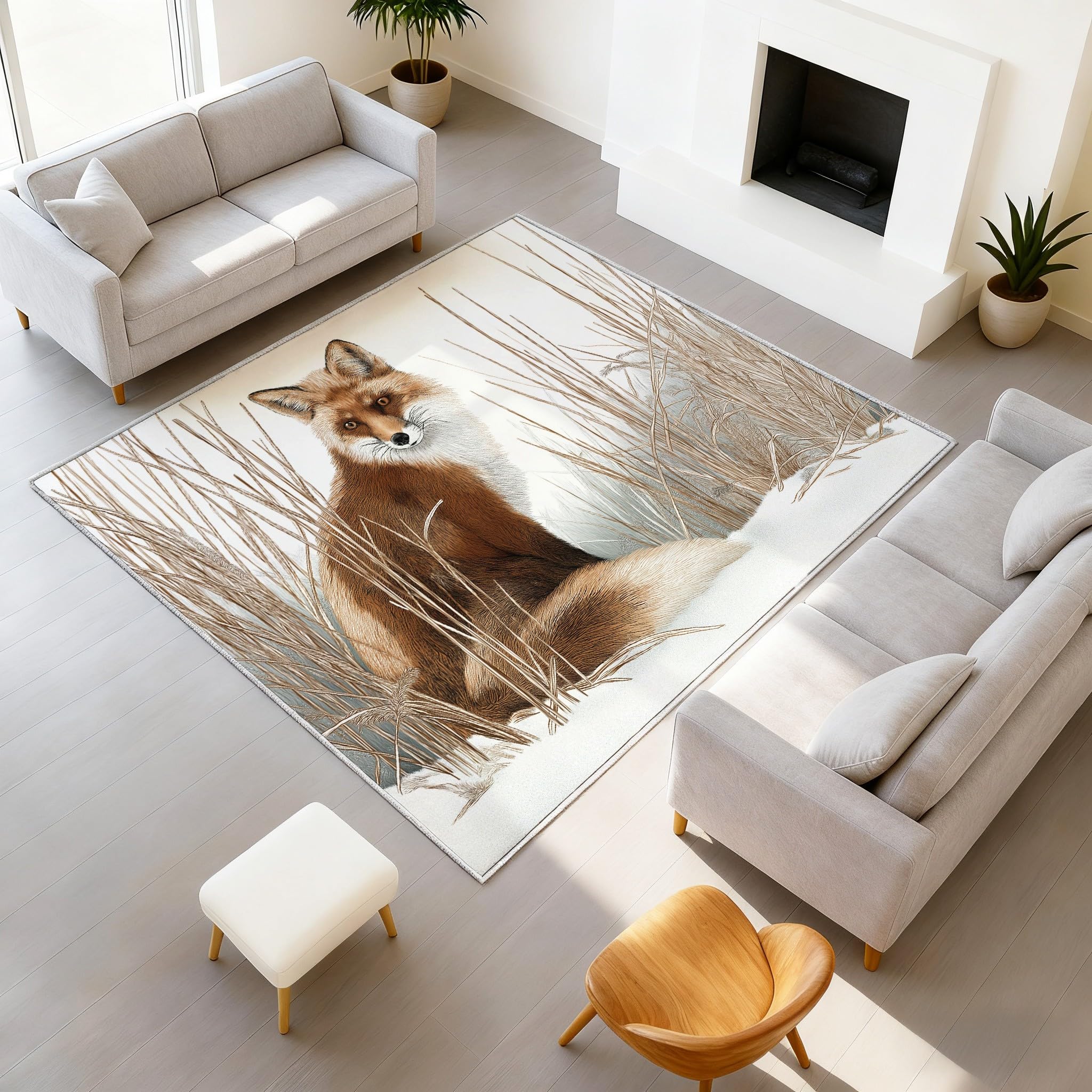 Tapis lavable antidérapant avec motif dessin animé animal tapis de salon et chambre 120x160 cm