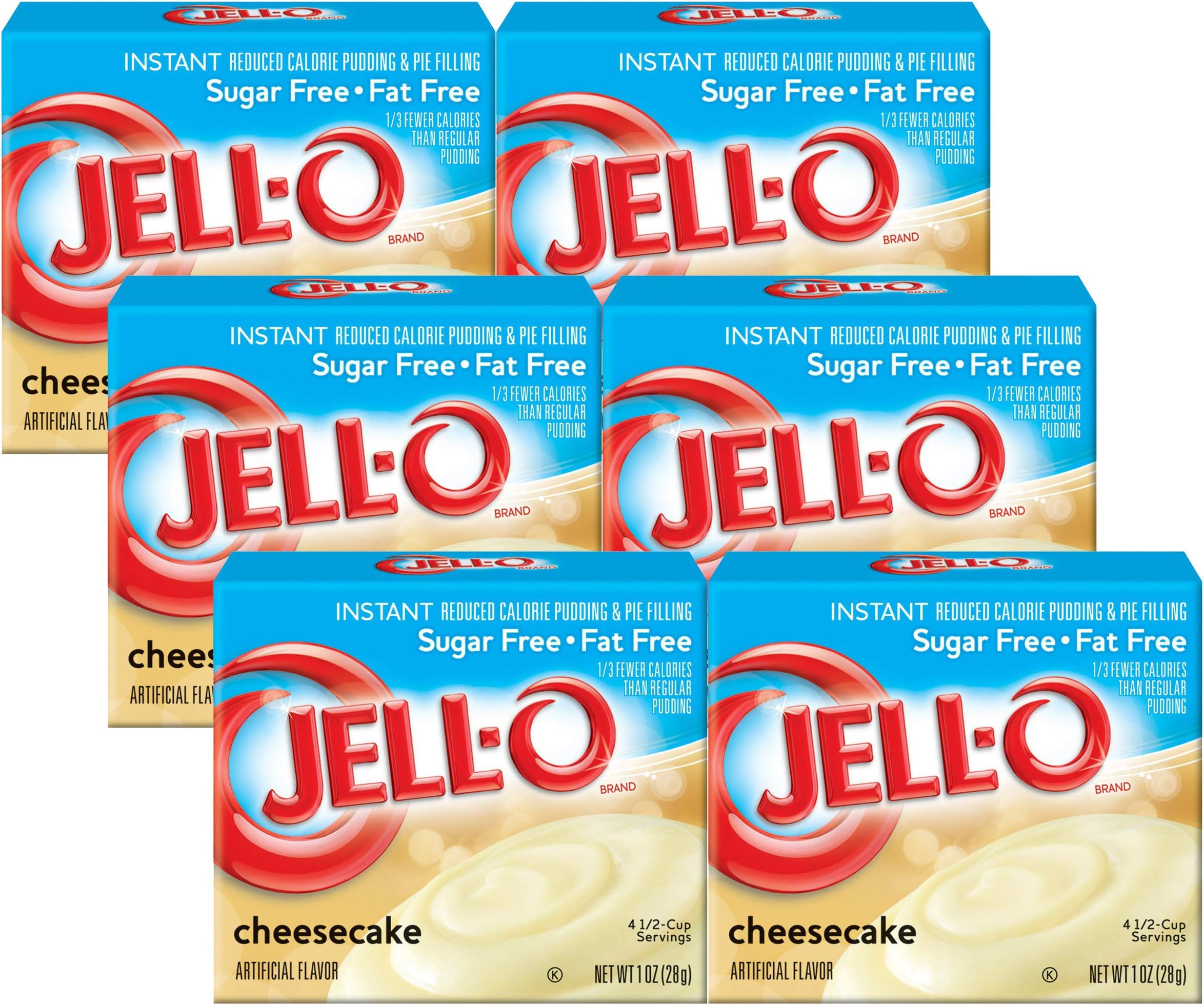Jell-O Sugar-Free Cheesecake Instant Pudding Mix 1 Ounce Box (Pack of 6)