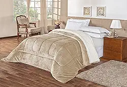 Coberdrom Inverno Dupla Face Grosso Super Quentinho - Manta & Sherpa - Matelado (Cáqui, Queen 2.40 x 2.20m)