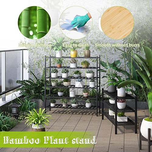 Miniatura 6 de BMOSU Zapatero Extendible de Bambú de 6 Niveles Premium Estante de Zapatos Apilable Organizador de Almacenamiento para Pasillo, Armario, Clóset,