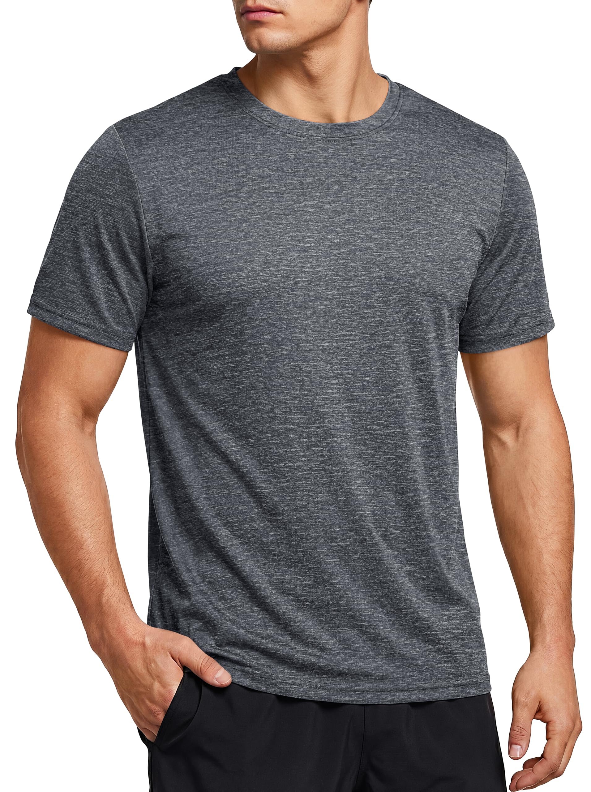 KEFITEVD Tshirt Herren Funktions Shirt Sport Tshirts Atmungsaktiv Fitness Shirt Schnelltrocknendes Training Shirt Rundhals