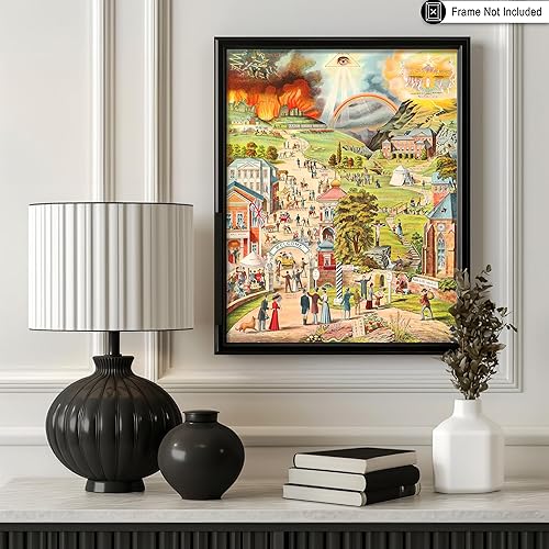 Miniatura 3 de Poster Master Póster vintage de The Broad and The Narrow Way - Impresión cristiana retro - Arte católico - Arte de Jesús - Arte religioso - Arte del