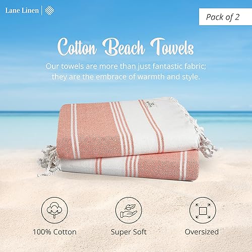 Miniatura 3 de LANE LINEN Toalla de playa 100% algodón con bolsa de playa, toallas de playa para adultos, 39 x 71 pulgadas, toalla de piscina, toalla de playa de