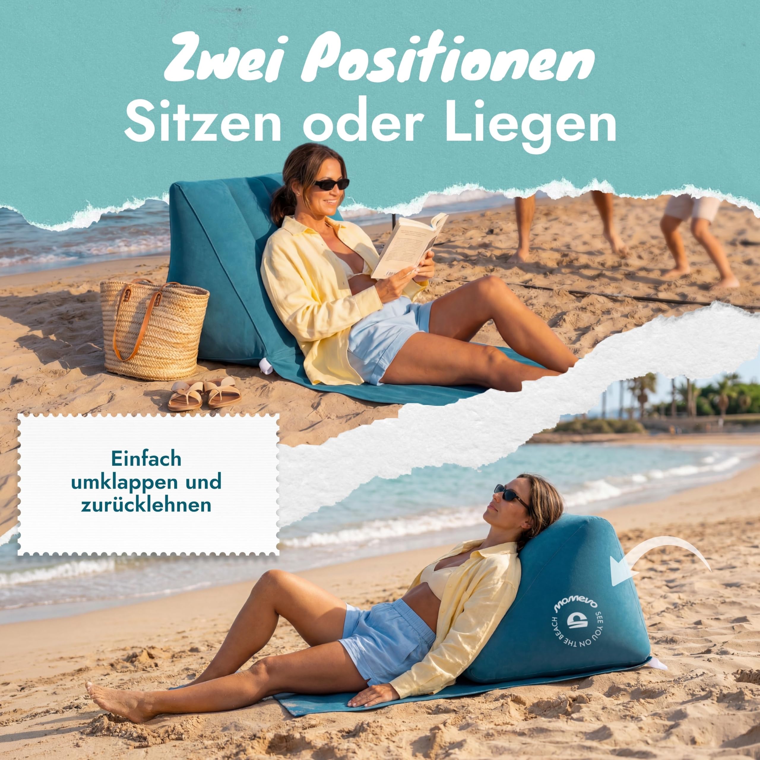 Airlounge Strandlehne aufblasbar Beach Lounger Petrolblau