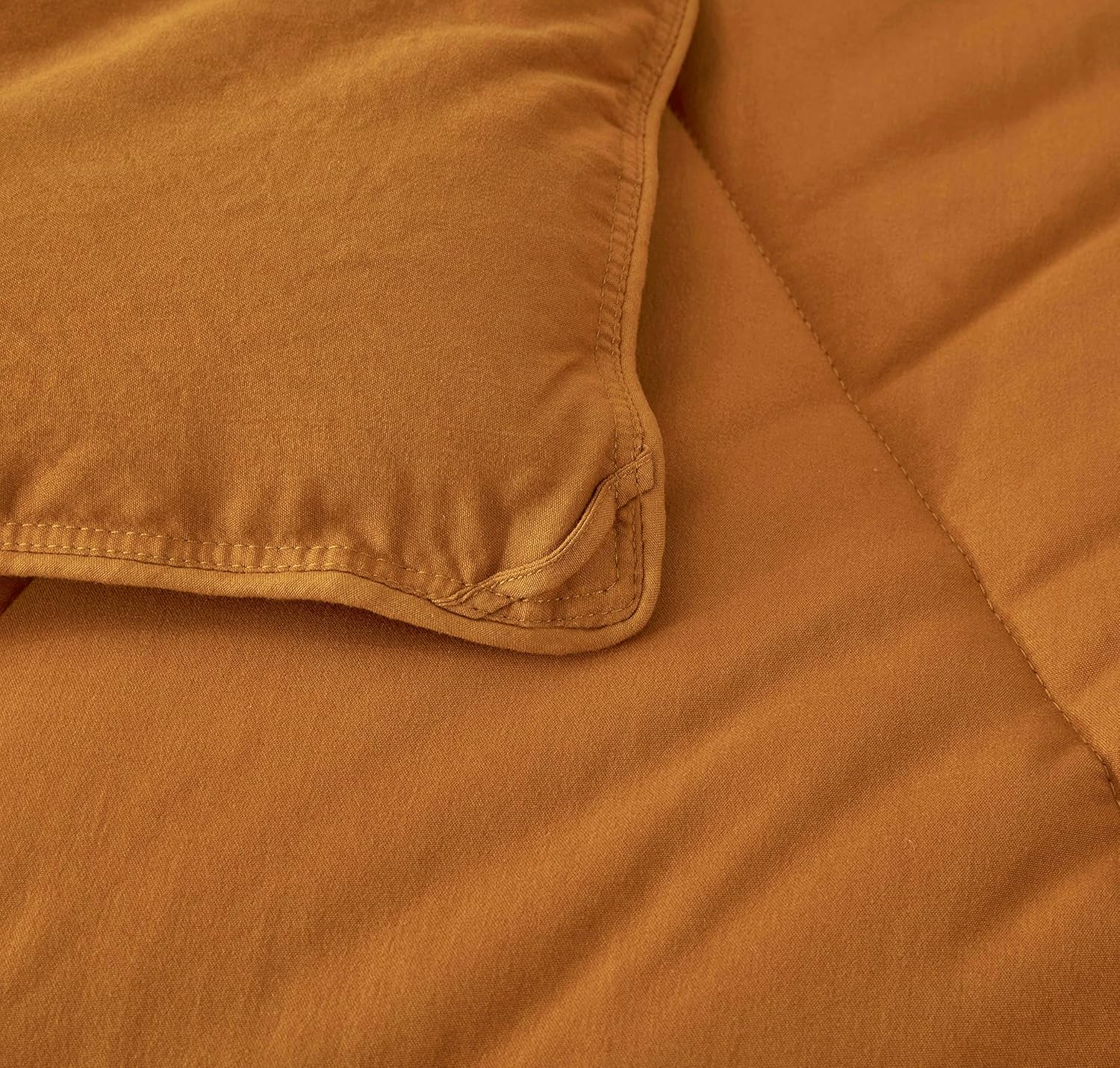 Chezmoi Collection Rory 2-Piece Triangle Quilted Microfiber Comforter Set - Soft Washed Lightweight Geometric Bedding, Twin, Spice