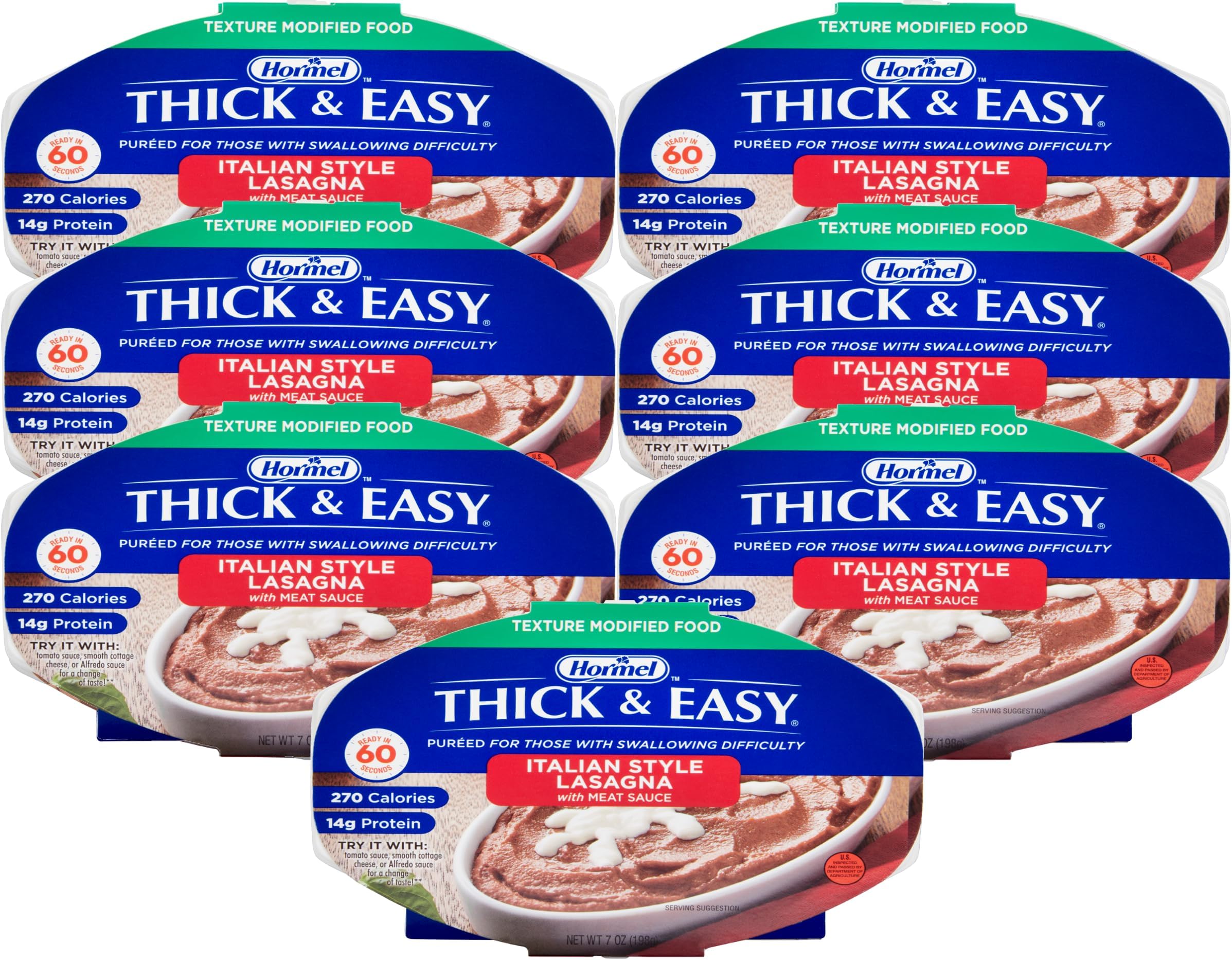 Hormel (Item Number:66124) - Thick & Easy Puree Italian Style Lasagna with Meat Sauce 7oz Bowls - 1/Case of 7