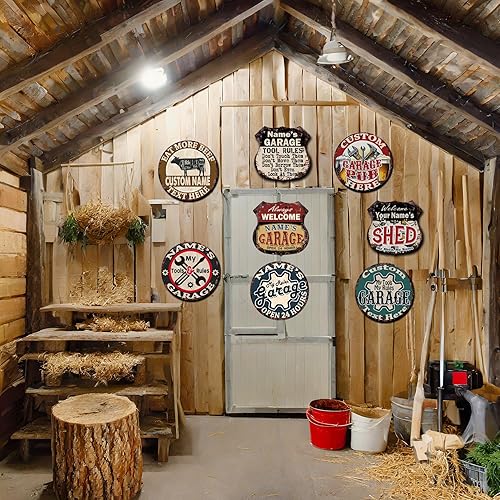 Miniatura 8 de ABE'S Garaje herramienta reglas rústico chic signo vintage retro 11.6 x 11.6 in cumpleaños día del padre Navidad para él hombre cueva ideas ideas