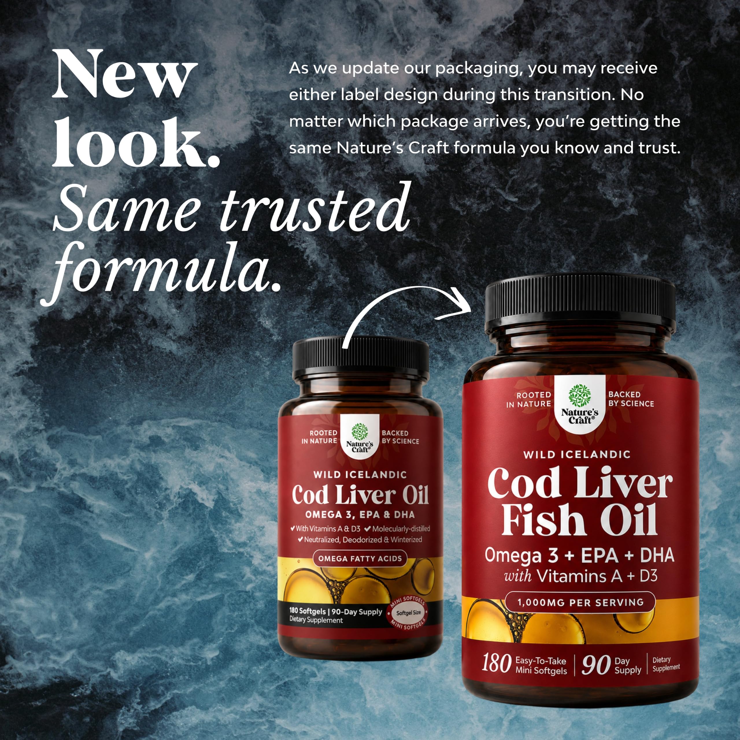Icelandic Cod Liver Oil Softgels - Omega 3 Fish Oil with Vitamin A - 180 Ct — Amazon image 4