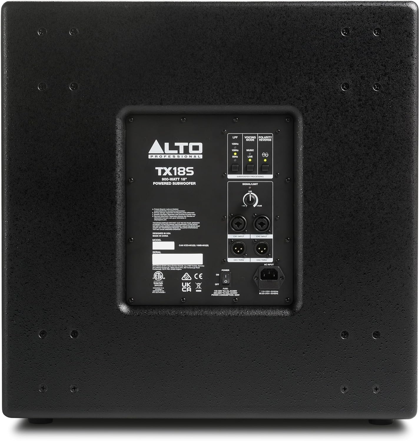 ALTO TX18S 900W 18" Subwoofer, DSP-Enhanced Powered PA Speaker with 3" Voice Coil, Superior Bass, Easy Setup - Image 10