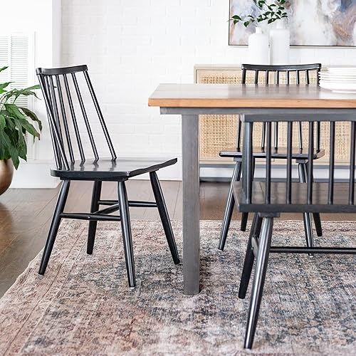 Miniatura 2 de Sillas de comedor 100  madera maciza 21 pulgadas de profundidad x 18 pulgadas de ancho x 325 pulgadas de alto negro mate juego de 2 sillas modernas