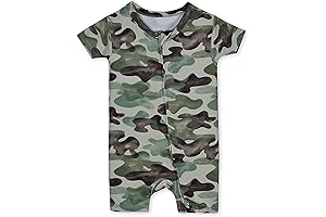 Baby Camo Romper: Eucalyptus-Soft Comfort