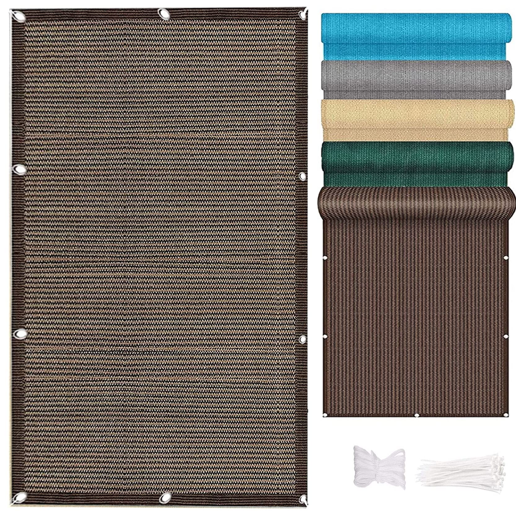 GJZQDKX Lightweight Transparent Polyester Balcony Sail 135x250cm Ideal Patio Garden Cladding with Cable Ties for Balcony Railing Brown Shade for Outdoor Privacy & Protection