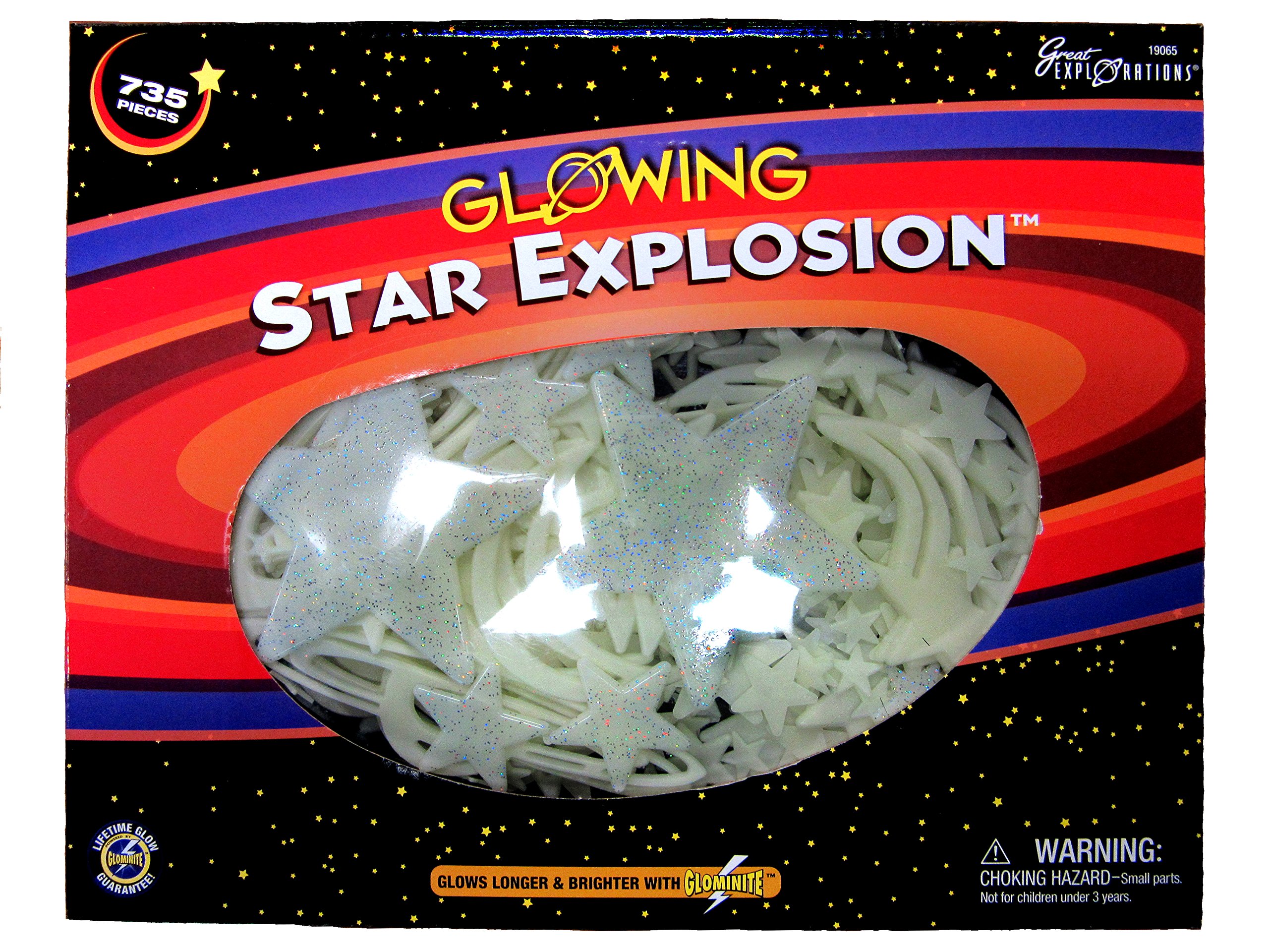 University Games Great Explorations Star Explosion Glow In The Dark Ceiling Stars & Planets 725 Piece & Constellation Star Map Lifetime Glow Guarantee, Multi