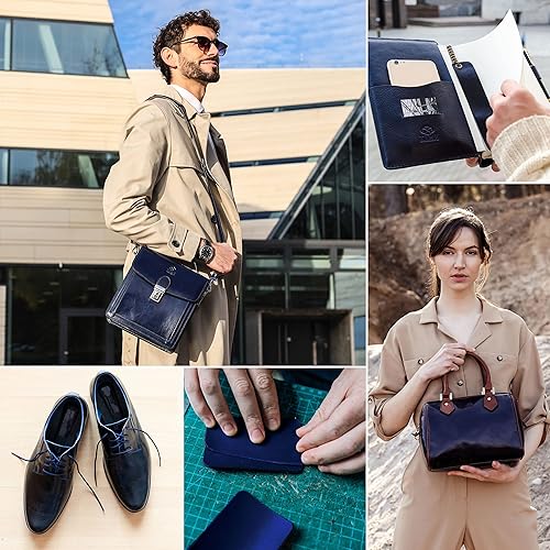 Miniatura 8 de Cuero curtido vegetal de grano completo, 0.047-0.063 in (3-4 onzas), hoja de cuero de vaca gruesa para manualidades de cuero, 4.3-4.9 ft cuadrados