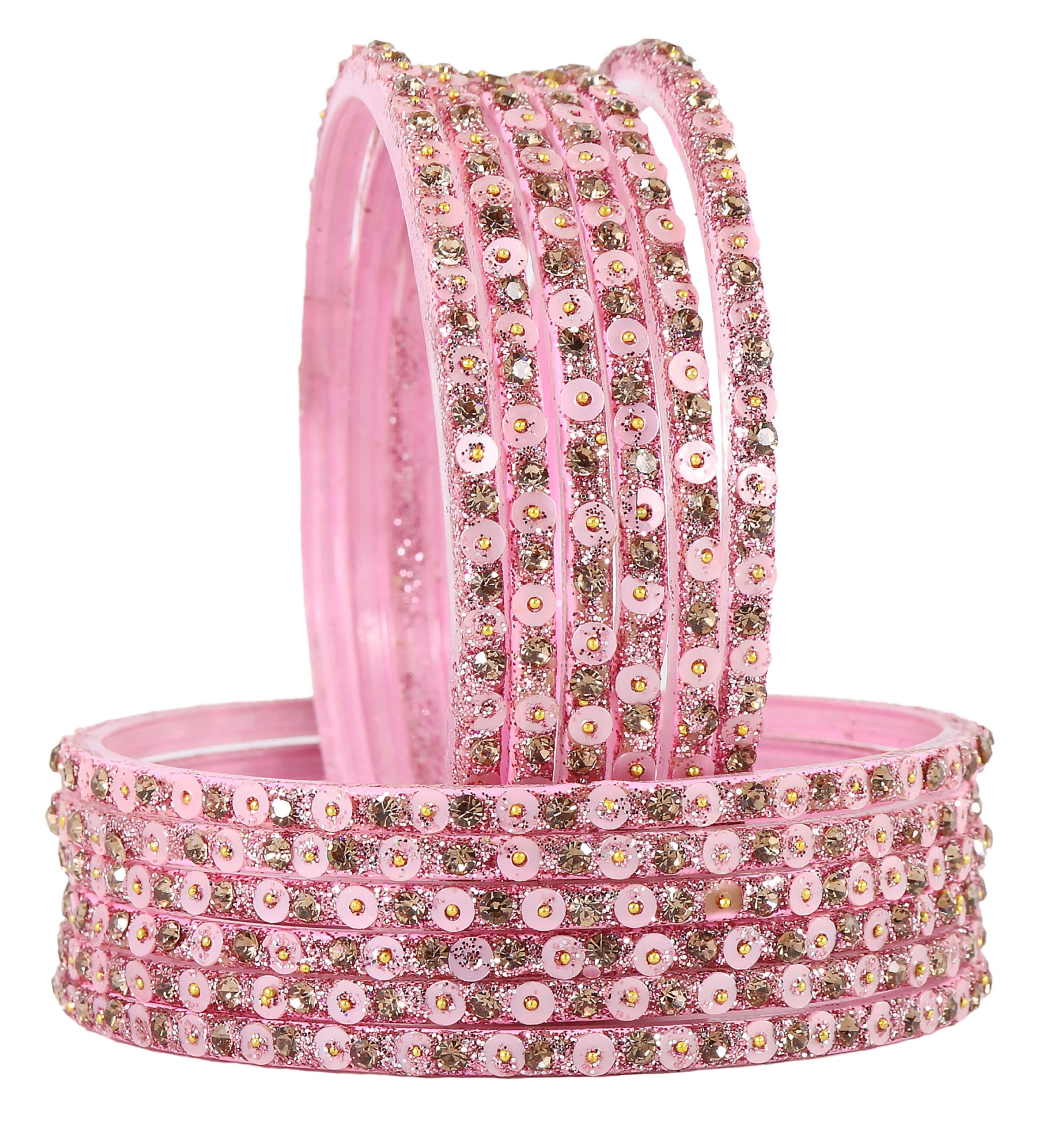 NMII Stylish Glass Bangles Set with Golden Diamond Stone & Sitara Beads Design For Women & Girls | Kanch ki Chudiyan | Trendy Glass Bangles Design | Diamond Bangles-(G107-Sitara-Gajri-2.8) (B0DF82CXDK) Amazon Price History, Amazon Price Tracker