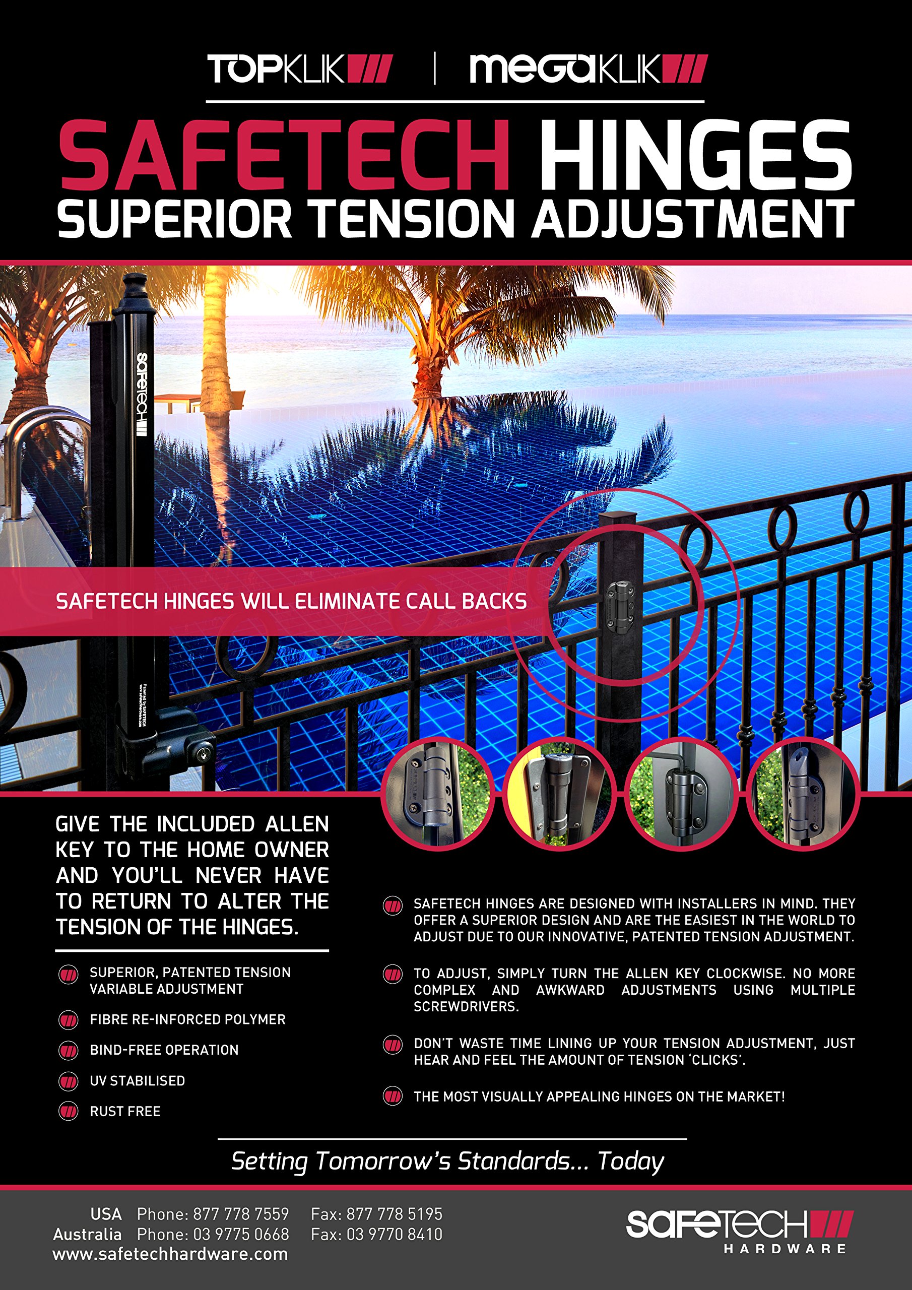 Buy Safetech Hardware Self Closing Vinyl Gate Hinge Metal Wood
