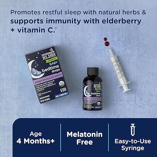 Miniatura 2 de Mommys Bliss Gotas orgánicas para la hora de dormir del bebé  apoyo de inmunidad nocturna promueve la noche reparadora sin melatonina edad 4 meses