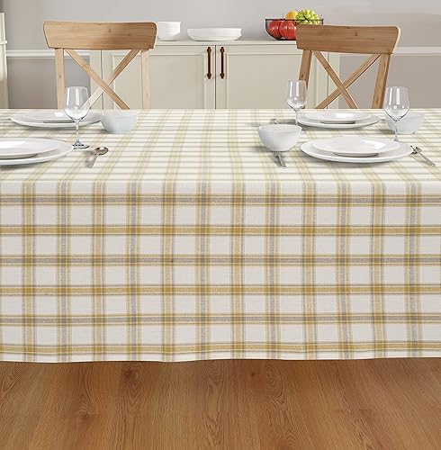 Miniatura 3 de Mantel rectangular para mesa - Cubierta de mesa - Algodón con costura mitrada - Fundas de mesa a cuadros para cocina, comedor, boda, decoraciones y