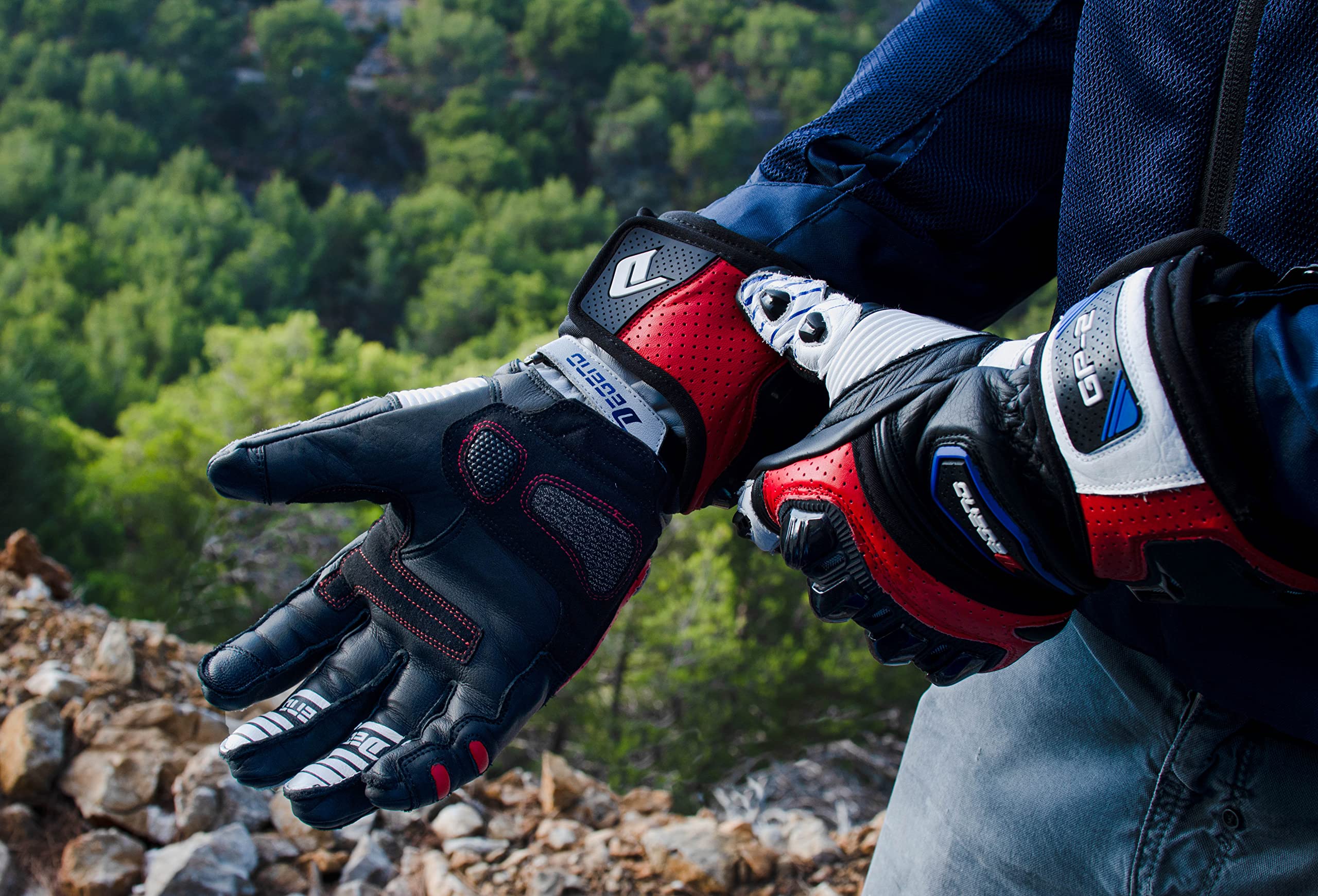 GP-2 | Guantes Moto Racing Hombre para Verano de Alta Resistencia - Confeccionado en Piel de Vaca, TPU y Kevvlar de Máxima Resistencia a los Impactos y Abrasión - Accesorios Moto
