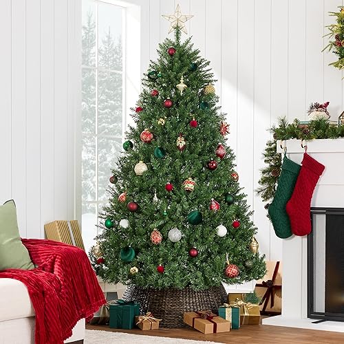Miniatura 2 de Best Choice Products Árbol de Navidad artificial de abeto de Douglas de 9 pies con bisagras, decoración navideña con 3,594 puntas de rama, de fácil