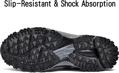 Miniatura 4 de Zapatos de punta de acero para hombre, ligeros, con puntera de acero, cómodos, a prueba de pinchazos, zapatos de seguridad antideslizantes e