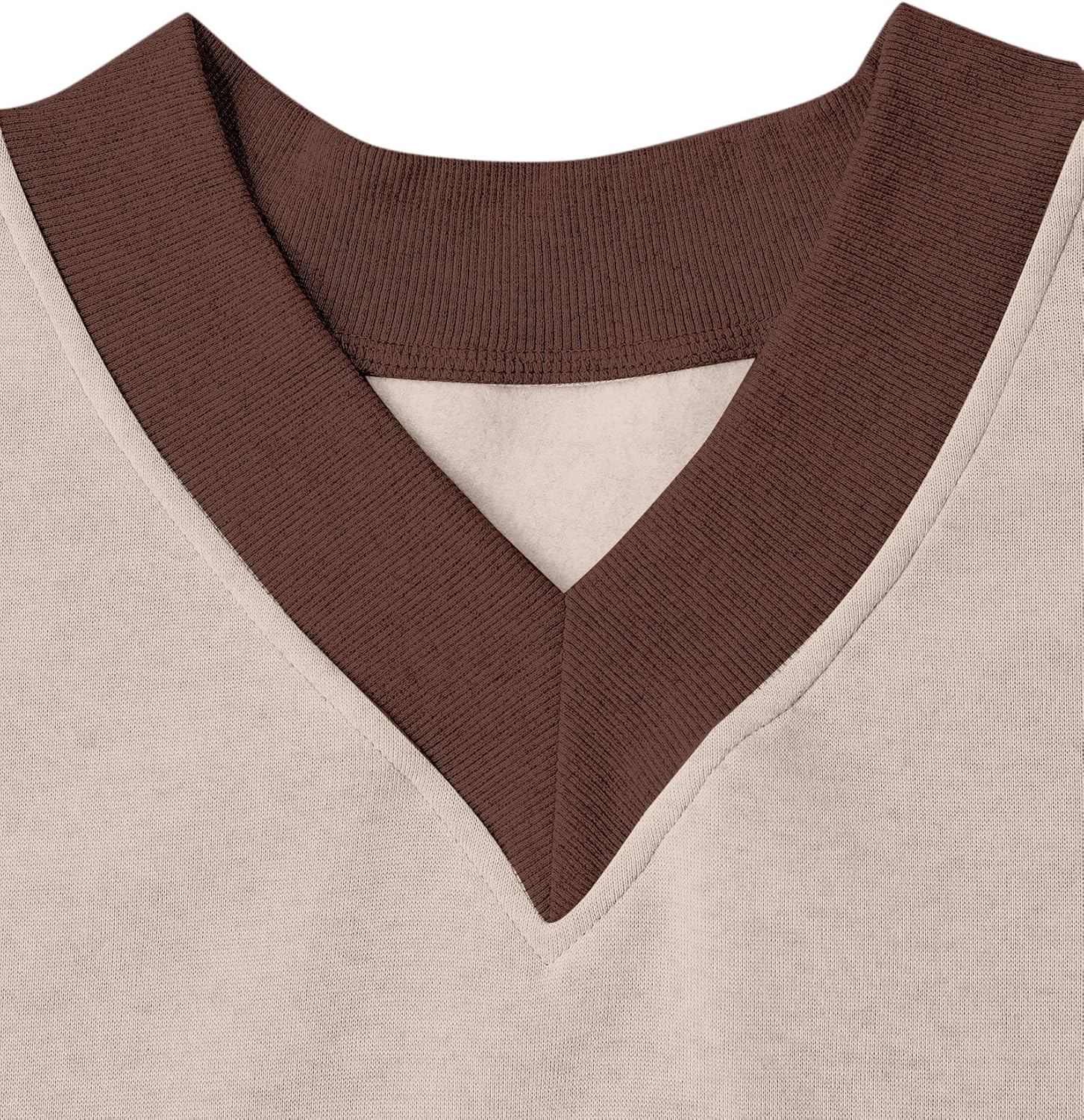 Remidoo Oversized Sweatshirt for Women V Neck Sweatshirts Casual Fleece Long Sleeve Pullover Top - Image 4