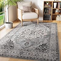 Vista 15 de Rugcomf Alfombra de pasillo de 2' 6'' x 8' lavable, alfombra boho suave, antideslizante, de lana sintética, alfombra vintage para cocina, entrada